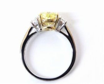 Tiffany & Co. 3.68ct Diamond Fancy Yellow Intense Platinum (Pt950) Ring