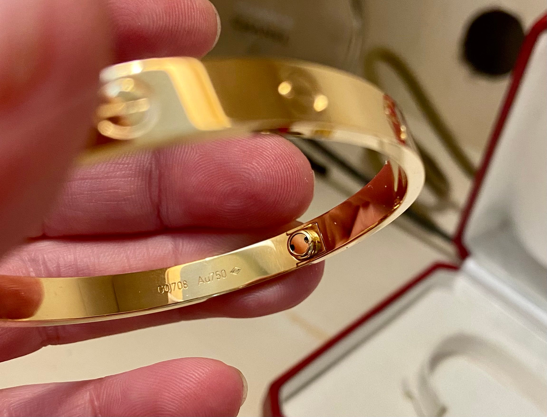 Cartier 18KT Yellow Gold Love Bracelet Size 19