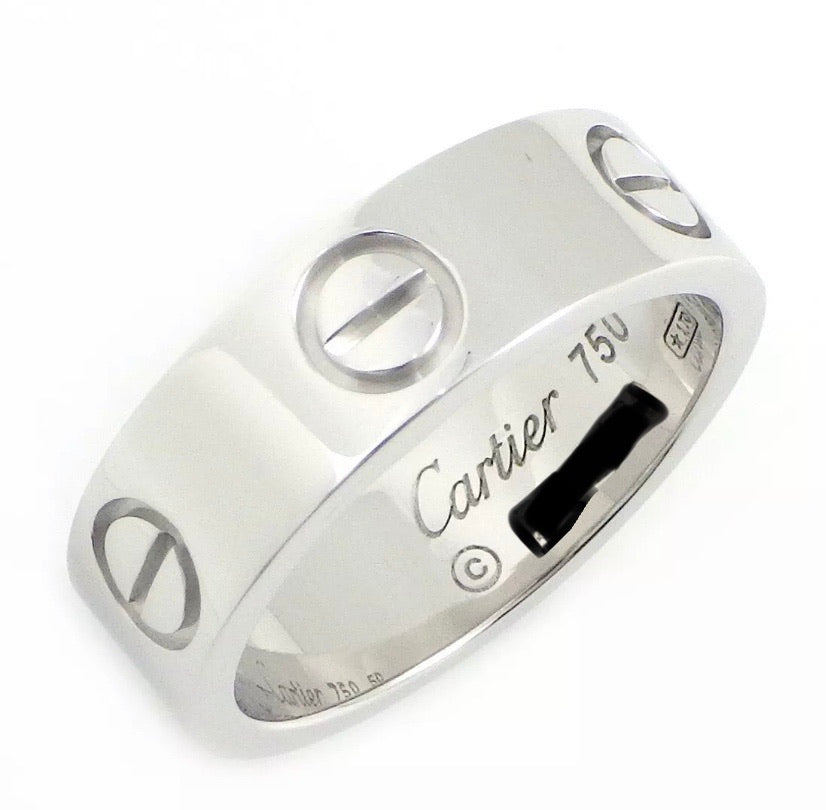 Cartier 18KT White Gold Love Ring #50/ US 5