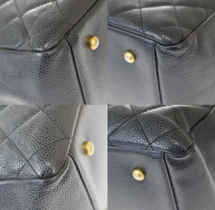 CHANEL Petite Black Caviar Shopping Tote Timeless Handbag