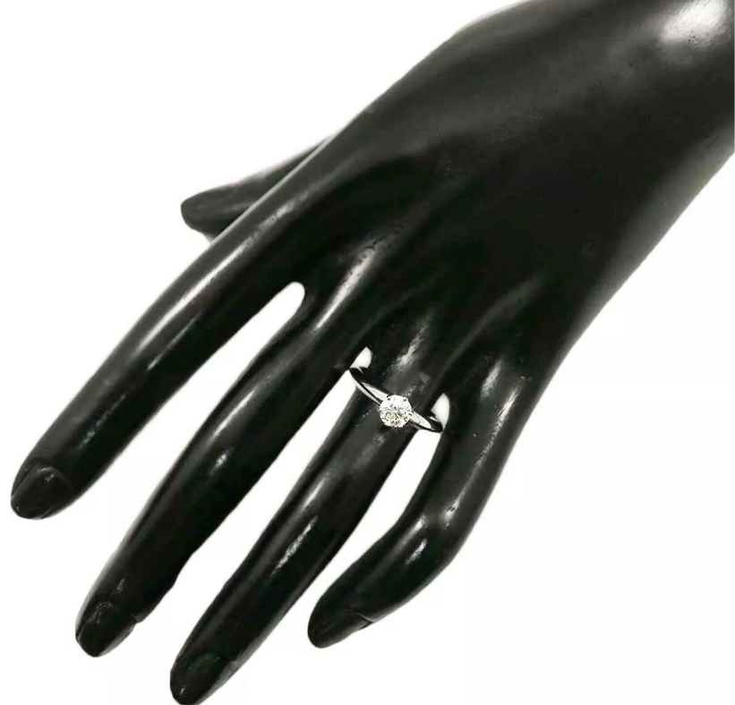 Tiffany & Co. .50ct Diamond Solitaire Wedding/ Engagement PT950 Ring Sz 6