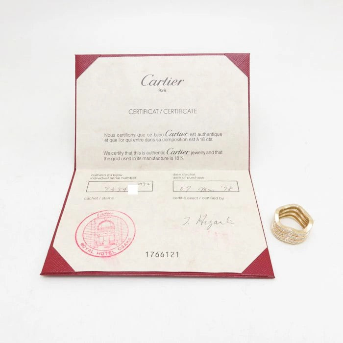 Cartier Diamond 18KT Yellow Gold Neptune Ring Size 6