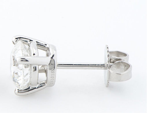 Tiffany & Co. 2.30ct Diamond Solitaire Platinum Signature Ear Studs