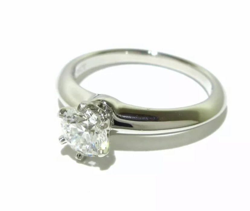 Tiffany & Co. Diamond Solitaire .58ct Platinum Engagement / Wedding Ring Size 5.5