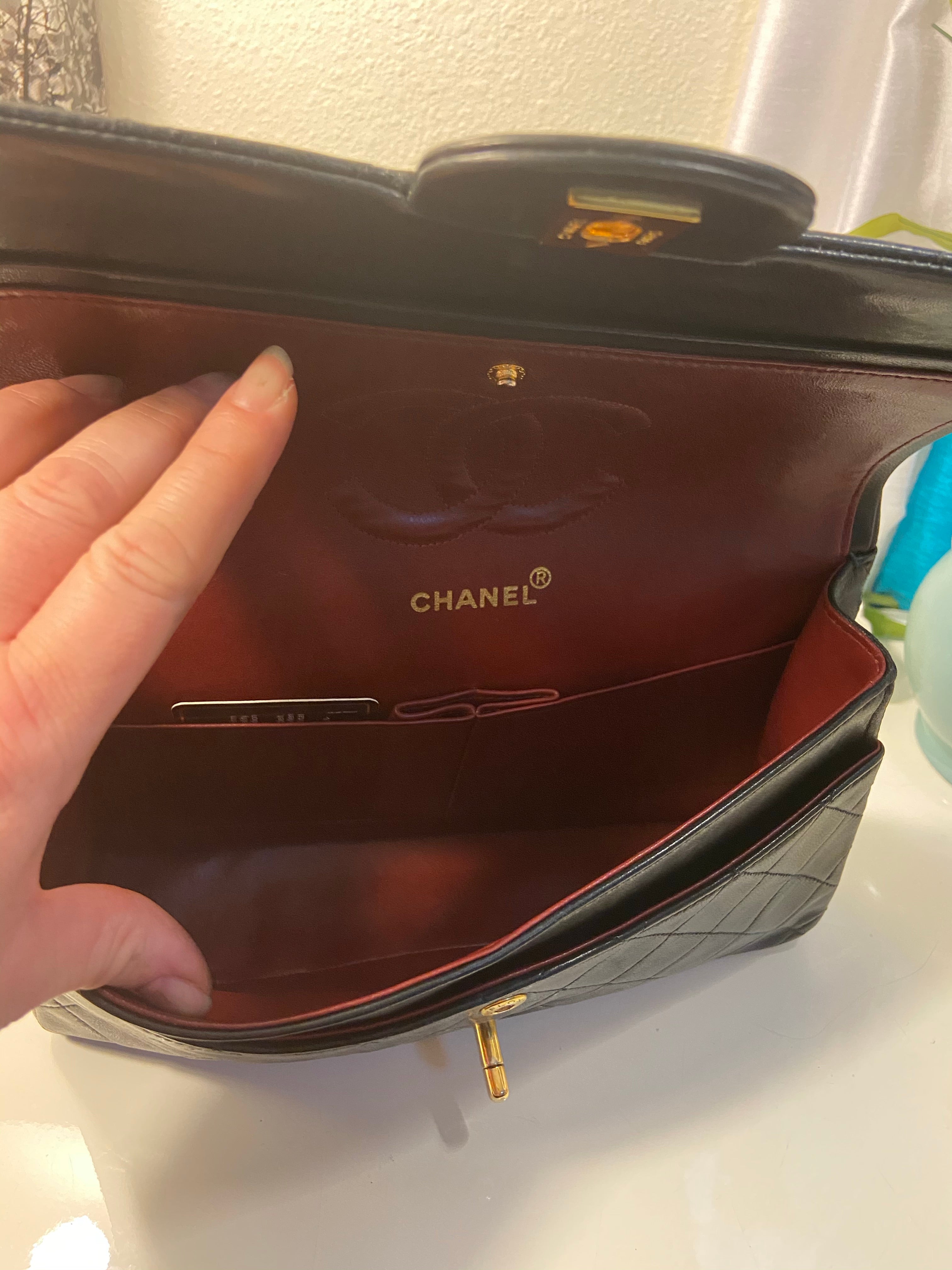 Sale! CHANEL Black Double Flap Lambskin Leather 25 Shoulder Bag