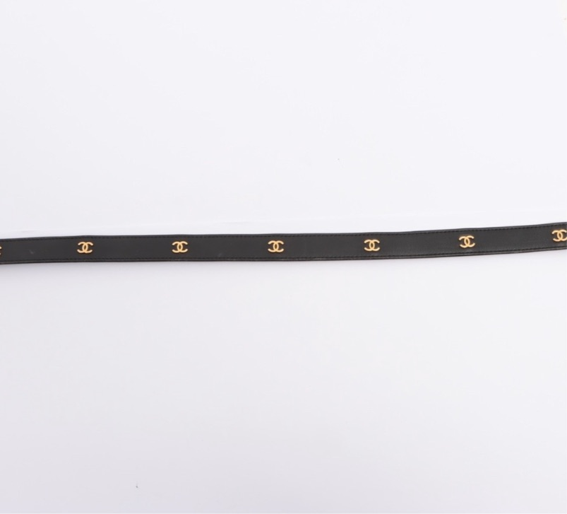 CHANEL CC CoCo Quilted Black Leather Gold Hardware Belt