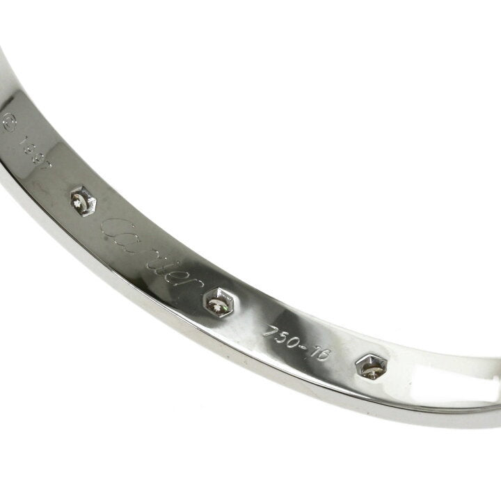 Cartier 10 Diamond 18KT White Gold Love Bracelet Size 16