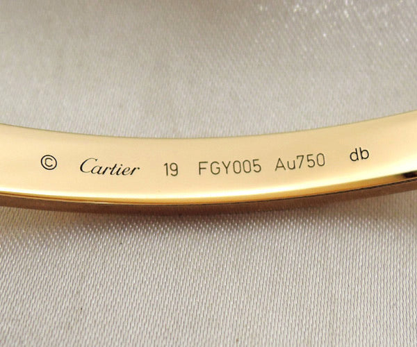 Cartier 18KT Yellow Gold Love Bracelet Size #19 w\Certificate