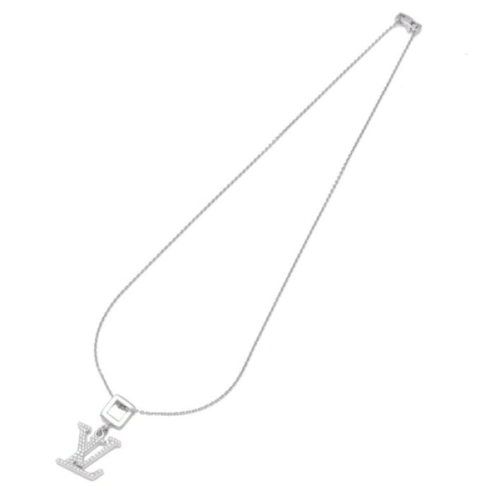 Louis Vuitton Diamond Paved Idylle Blossom LV Logo Necklace