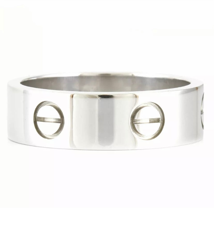 Cartier 18KT White Gold Love Ring Size 58/ US 9