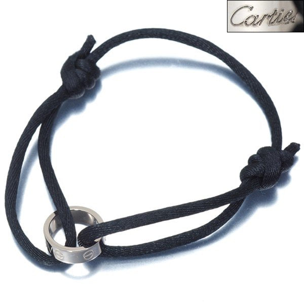 Cartier Cord 18KT White Gold & Black Bracelet