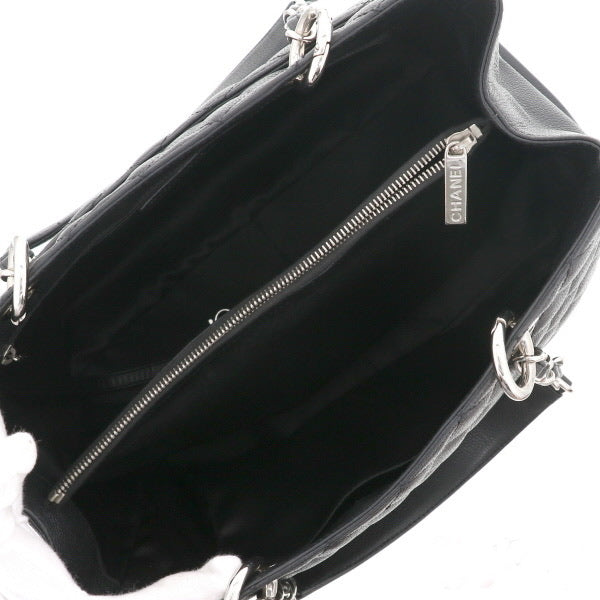 CHANEL Black Caviar Silver Hardware GST Grand Shopper Tote
