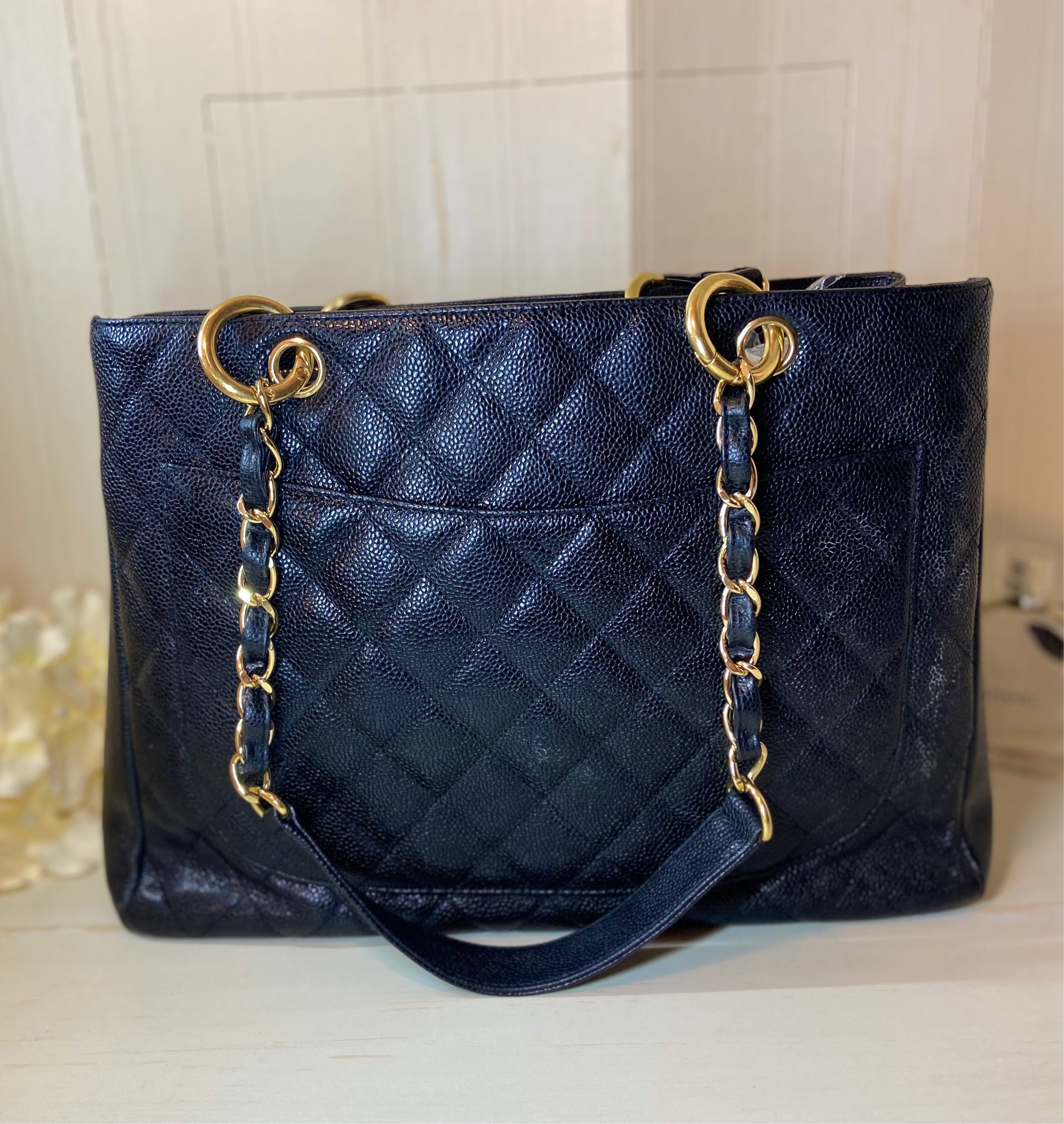 CHANEL GST Grand Shopper Tote Black Caviar Leather GHW Bag