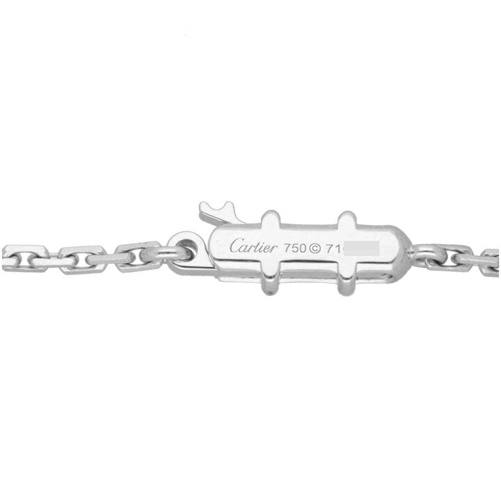 Cartier Diamond & Onyx Love Circle Long White Gold Pendant Necklace
