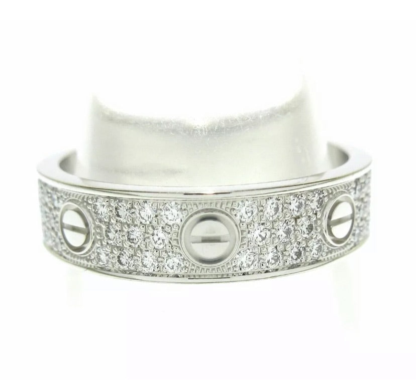 Cartier Diamond-Paved 18KT White Gold Wedding Love Ring