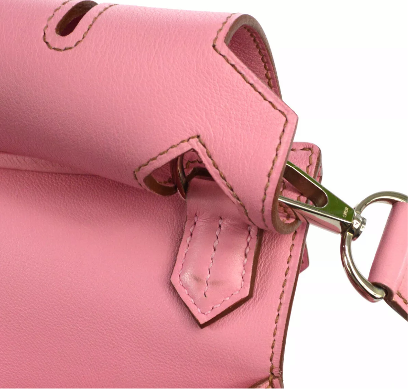 Hermes Jypsiere 28 Pink Veau Swift Leather Handbag
