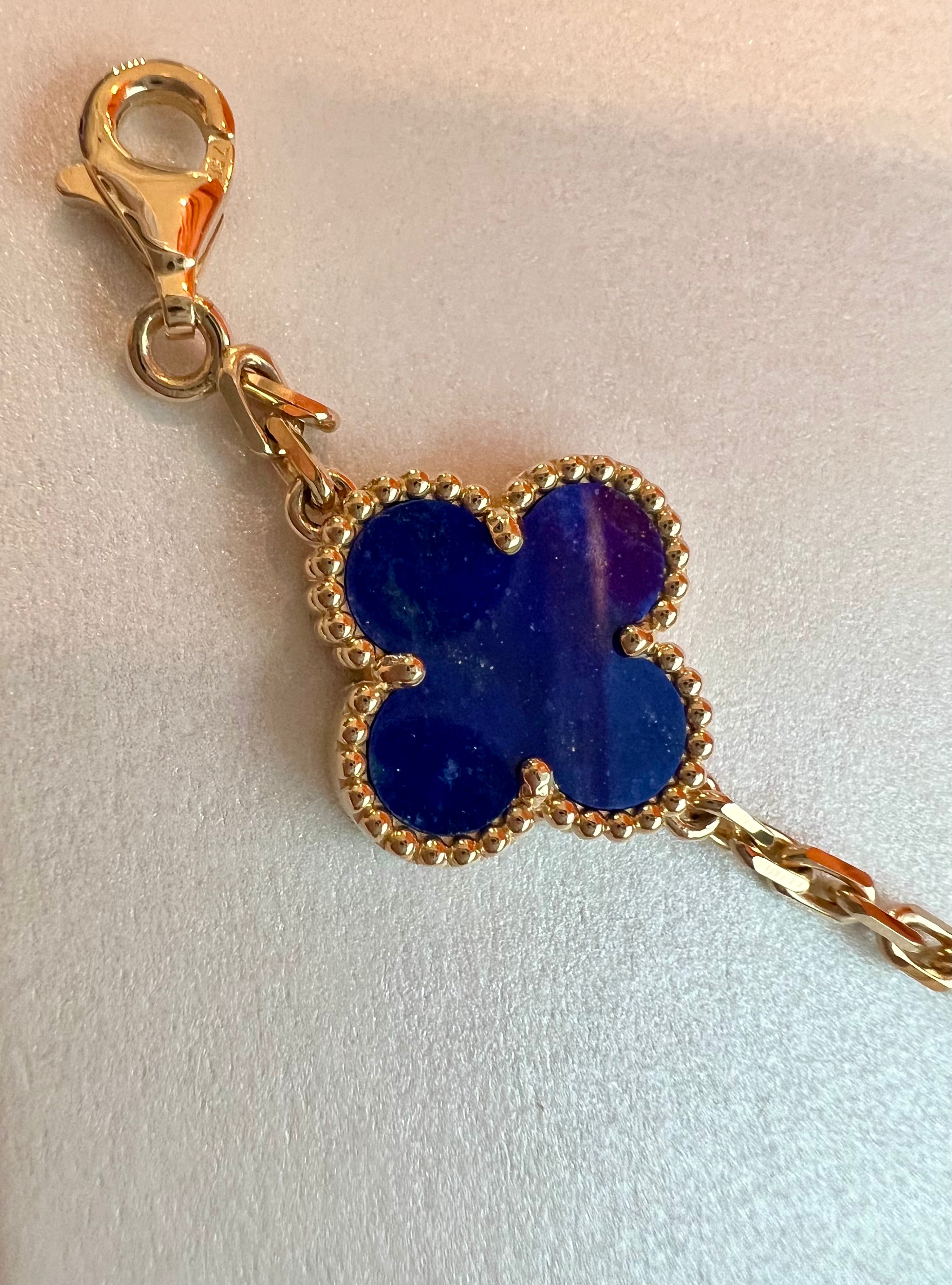Rare Van Cleef & Arpels Lapis Lazuli Vintage Alhambra Bracelet