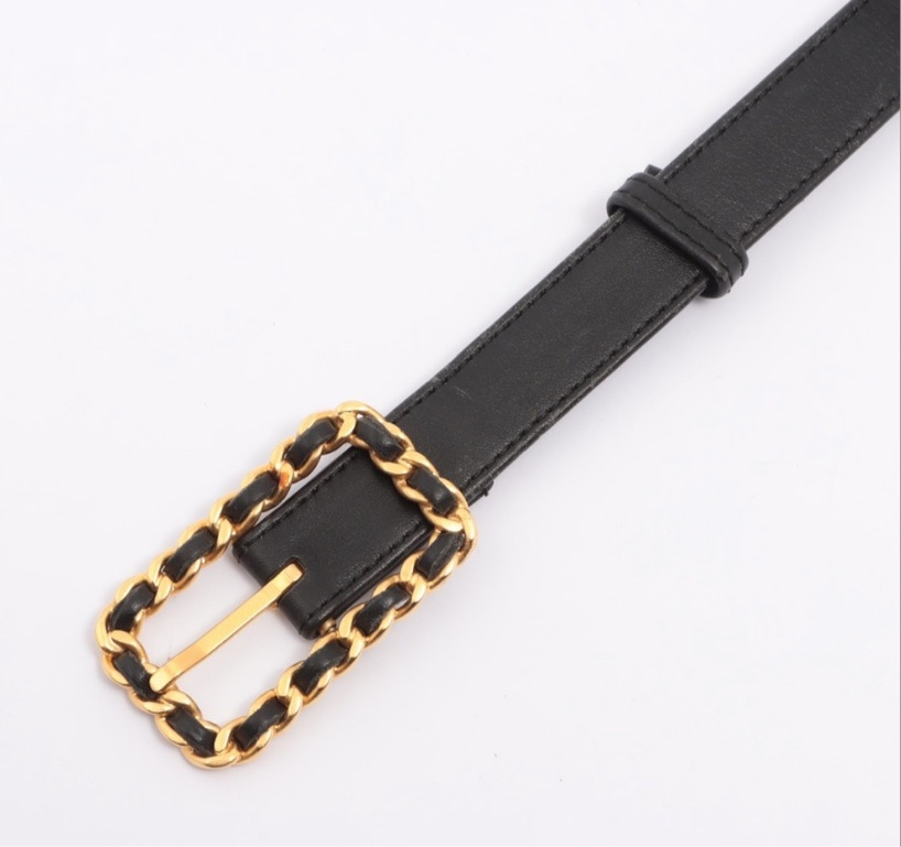 CHANEL CC CoCo Quilted Black Leather Gold Hardware Belt