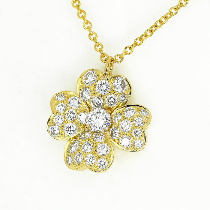 Van Cleef & Arpels Diamond Medium Cosmos 18KT Yellow Gold Pendant Necklace