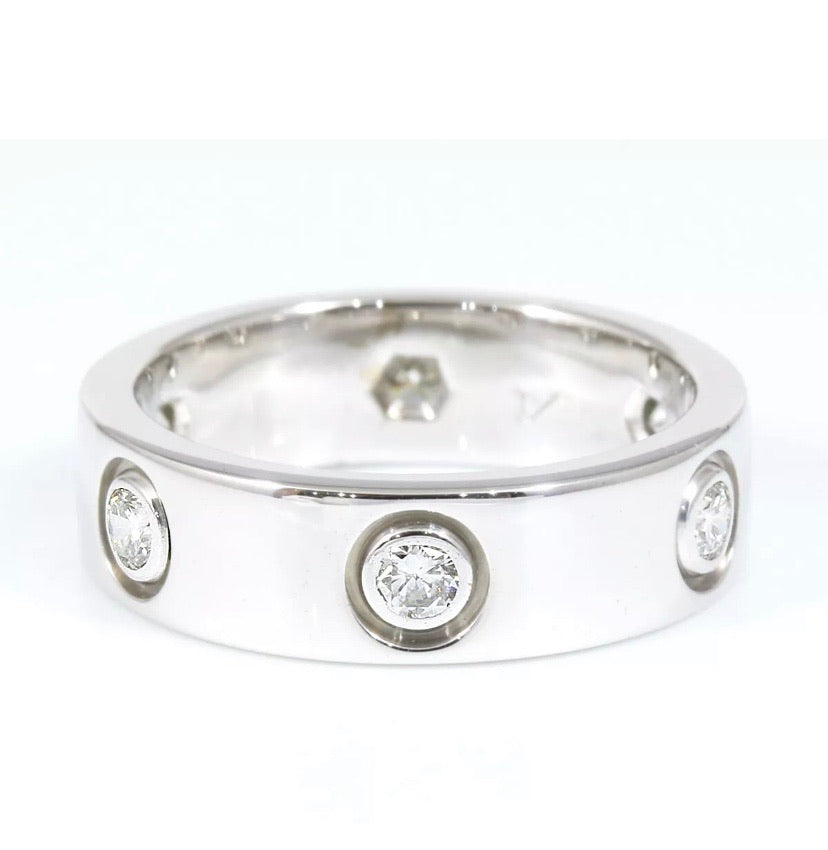 Cartier Full Diamond 18KT Gold Love Ring Size 5.75