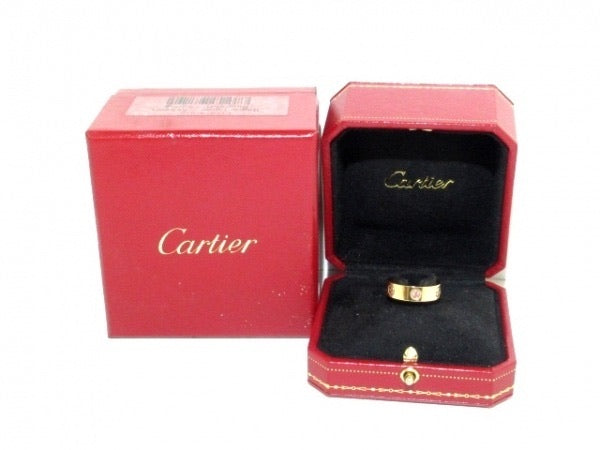 Cartier 1P Sapphire 18KT Rose Gold Love Ring #51