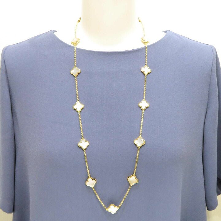 Van Cleef & Arpels Pure Alhambra Mother of Pearl 14-Motif Necklace