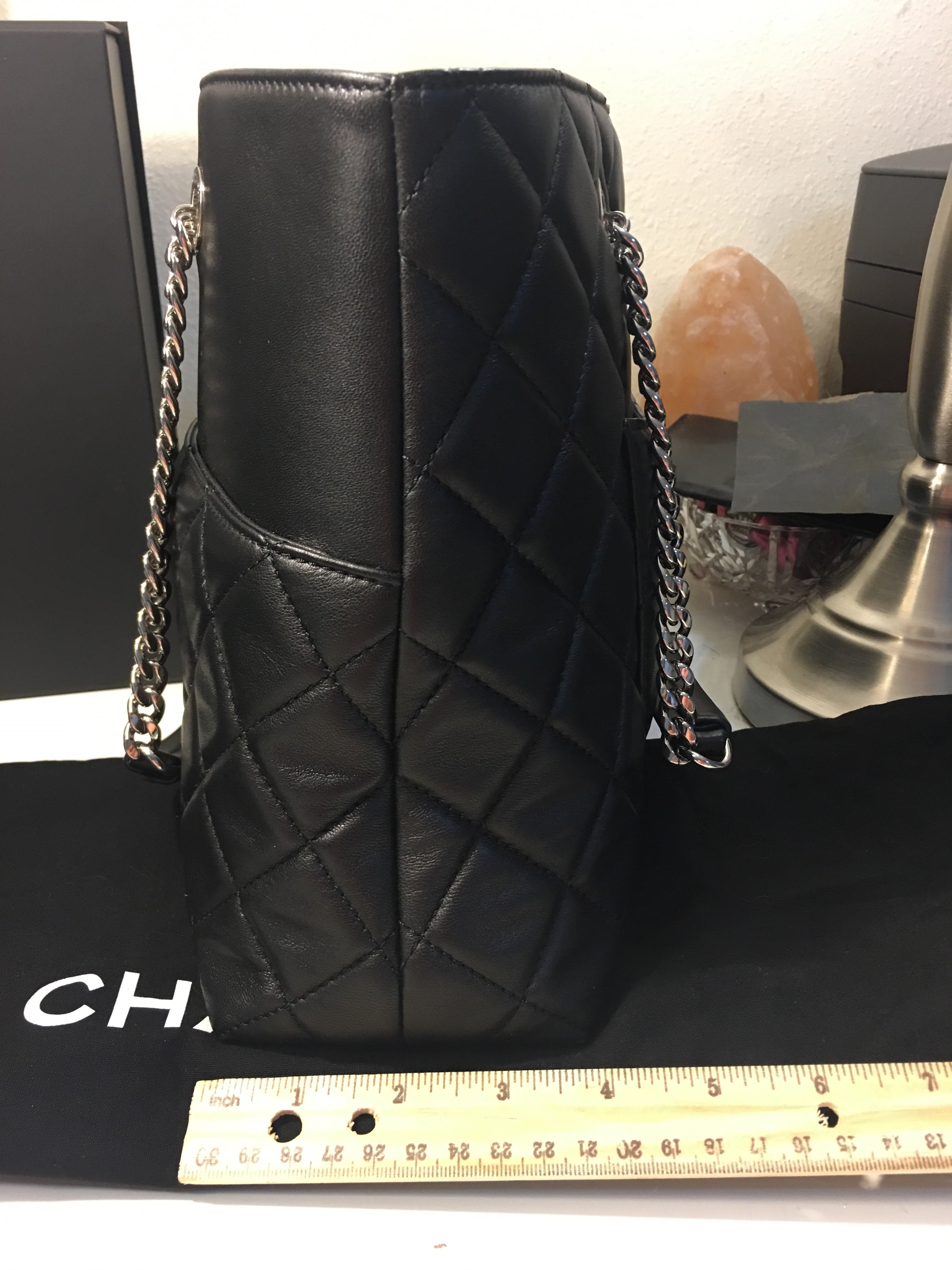 CHANEL Timeless Shopper Tote Black Lambskin Matelasse Handbag