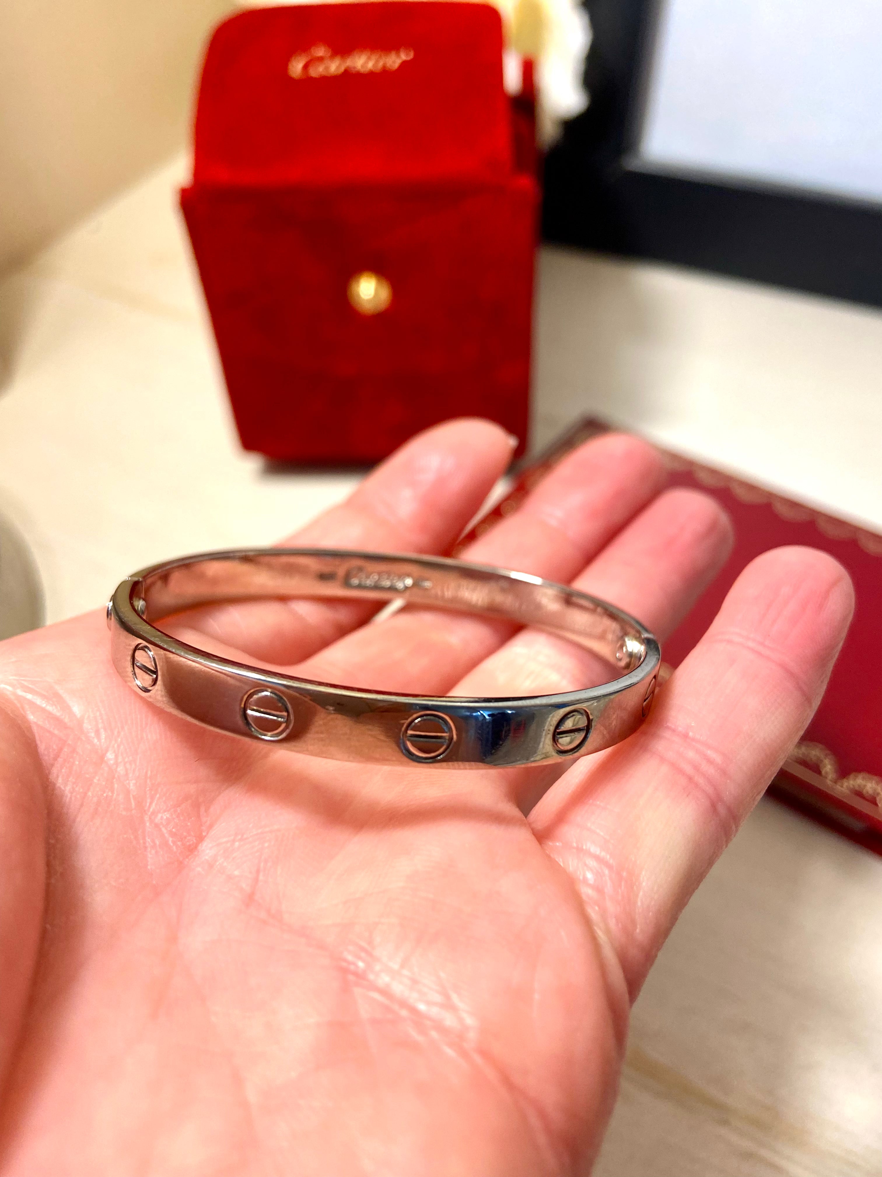 Cartier 18Kt White Gold Love Bracelet, Size 16