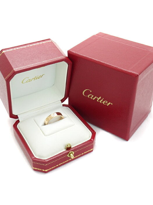Cartier 1P Diamond Rose Gold Wedding/ Mini Love Ring #50/ 5