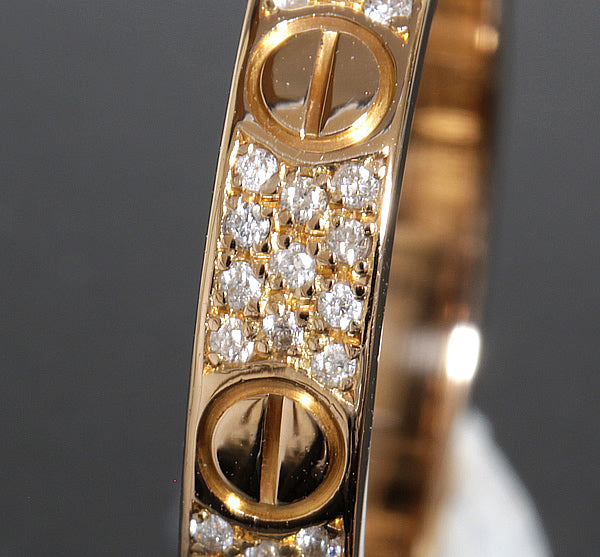Cartier Diamond-Paved 18KT Rose Gold Love Ring, Size 56