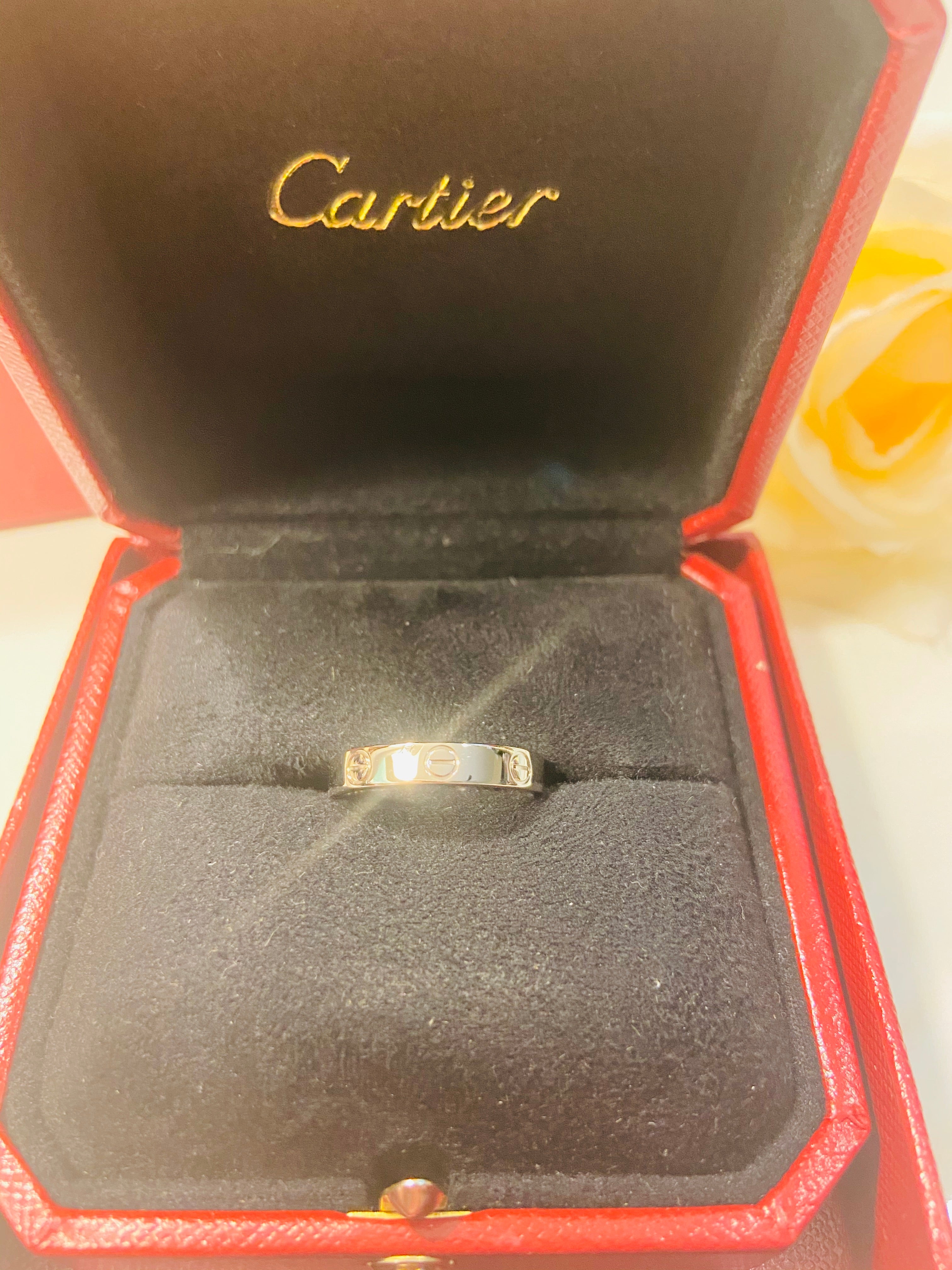 Cartier Mini / Wedding Love Ring 18KT White Gold #55/ US 7