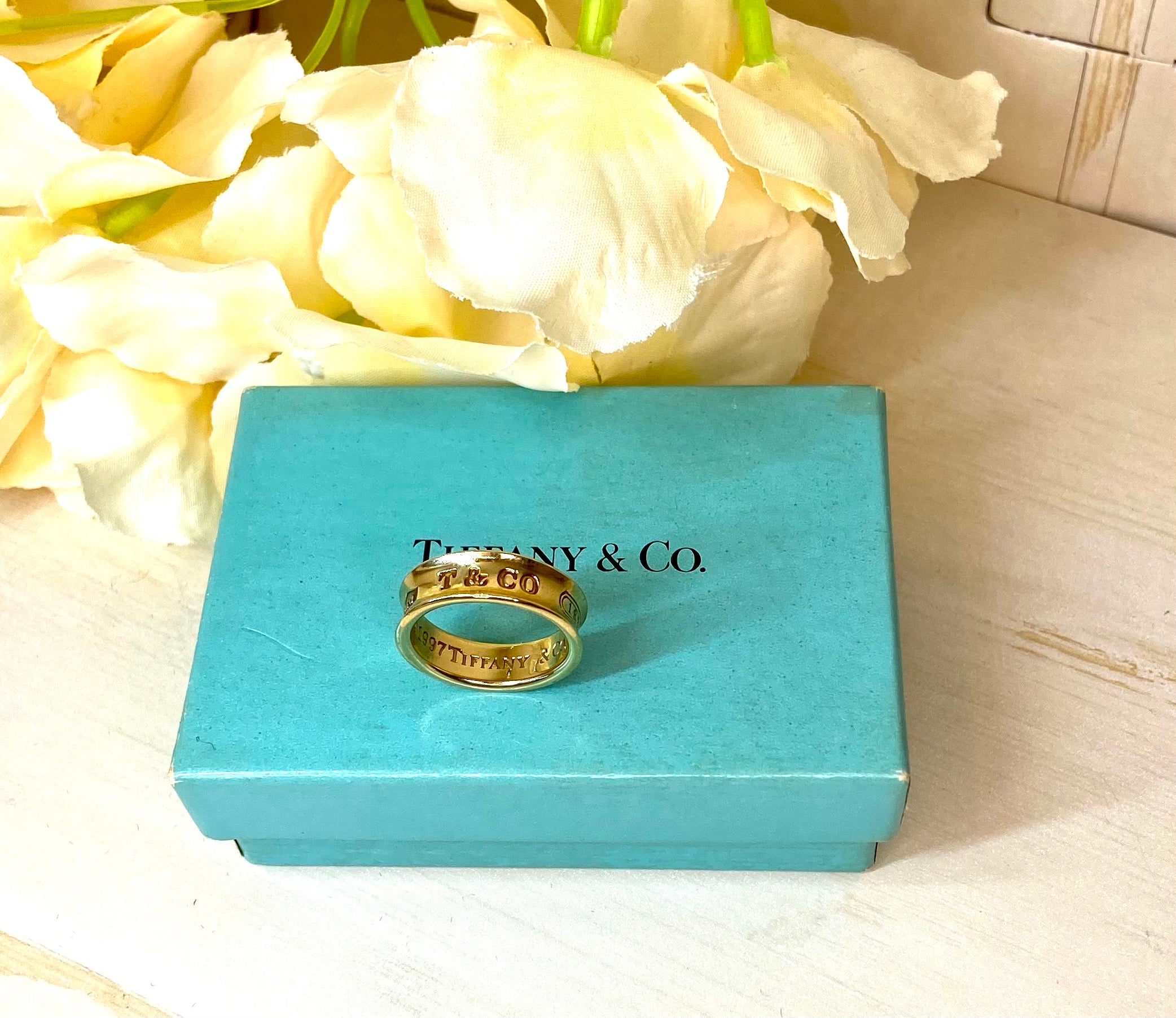 Tiffany & Co.18KT Yellow Gold 1837 Concave Wide Ring