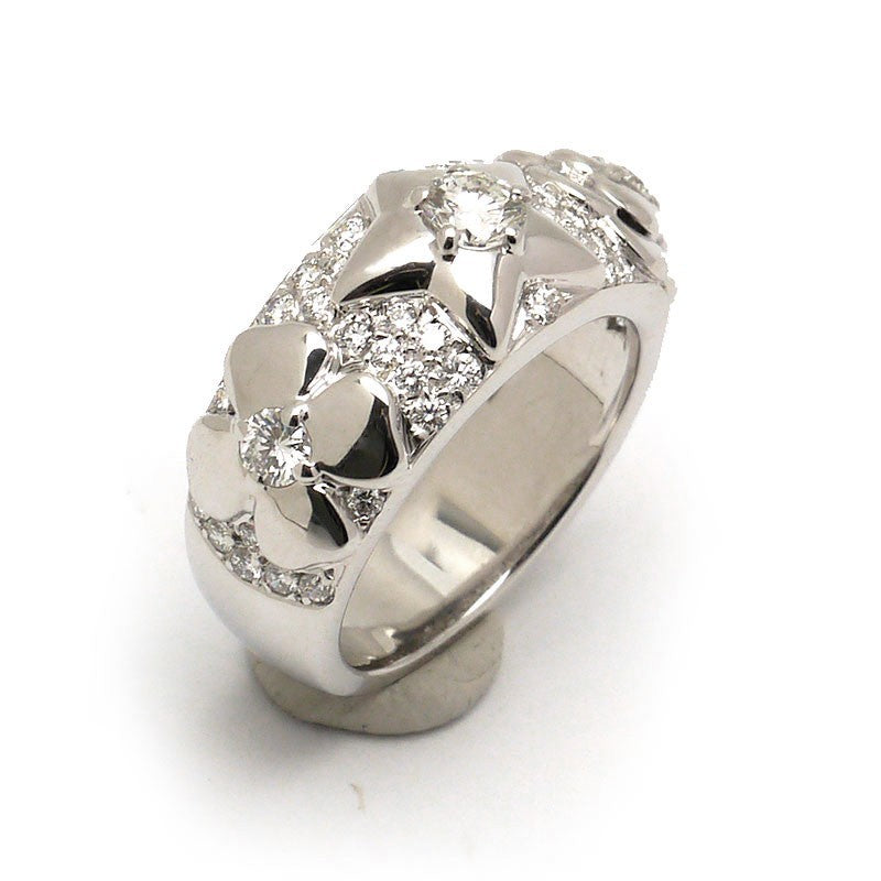 CHANEL Diamond-Paved 3 Symbol 18KT White Gold Ring