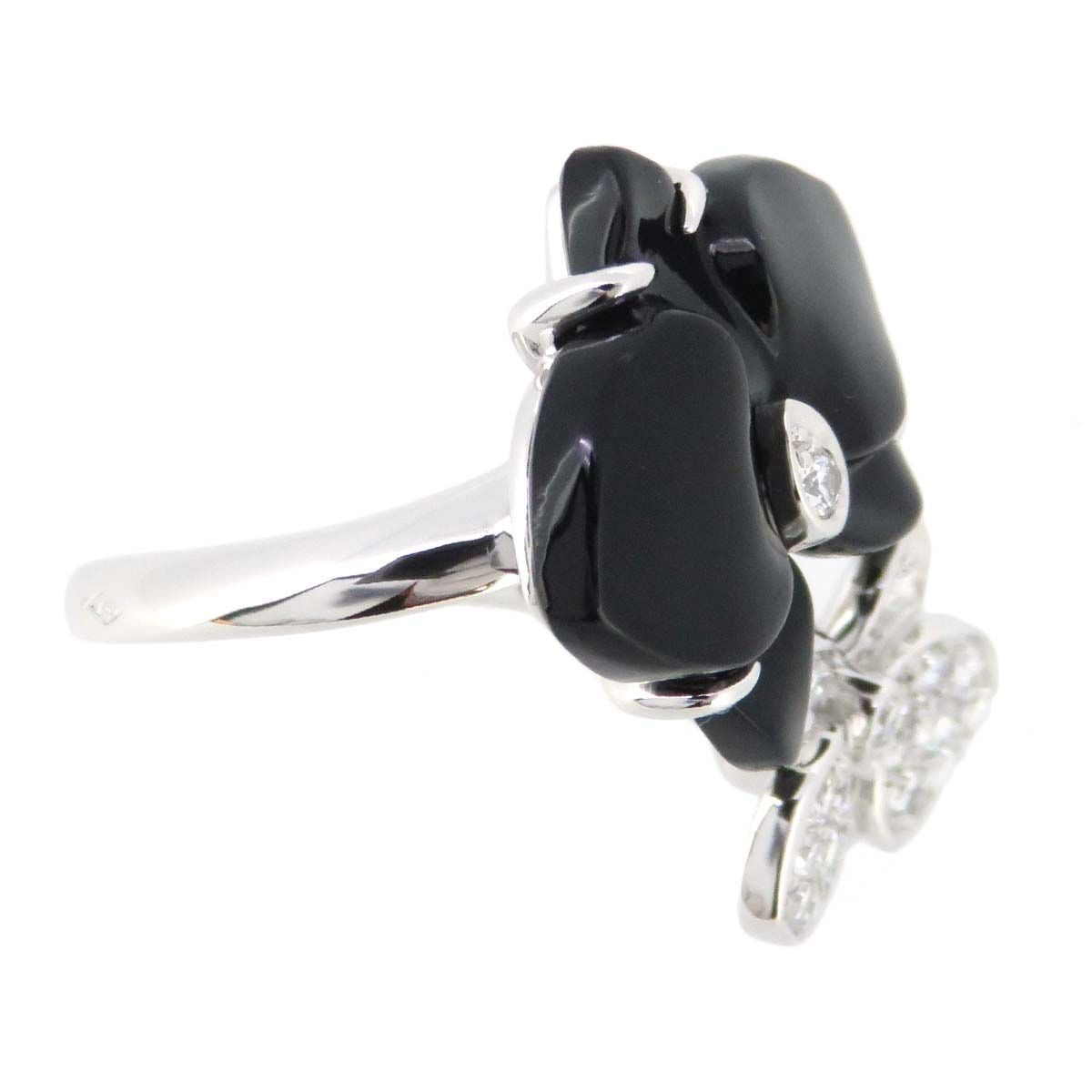 Cartier Caresse D’Orchidees Diamond Onyx White Gild Ring 5