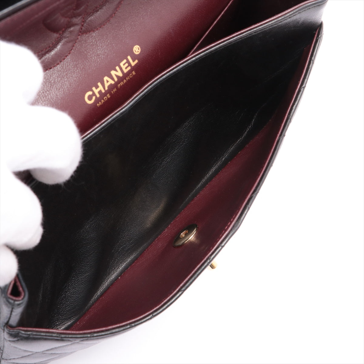 CHANEL Black Lambskin 25 GHW Double Flap Bag
