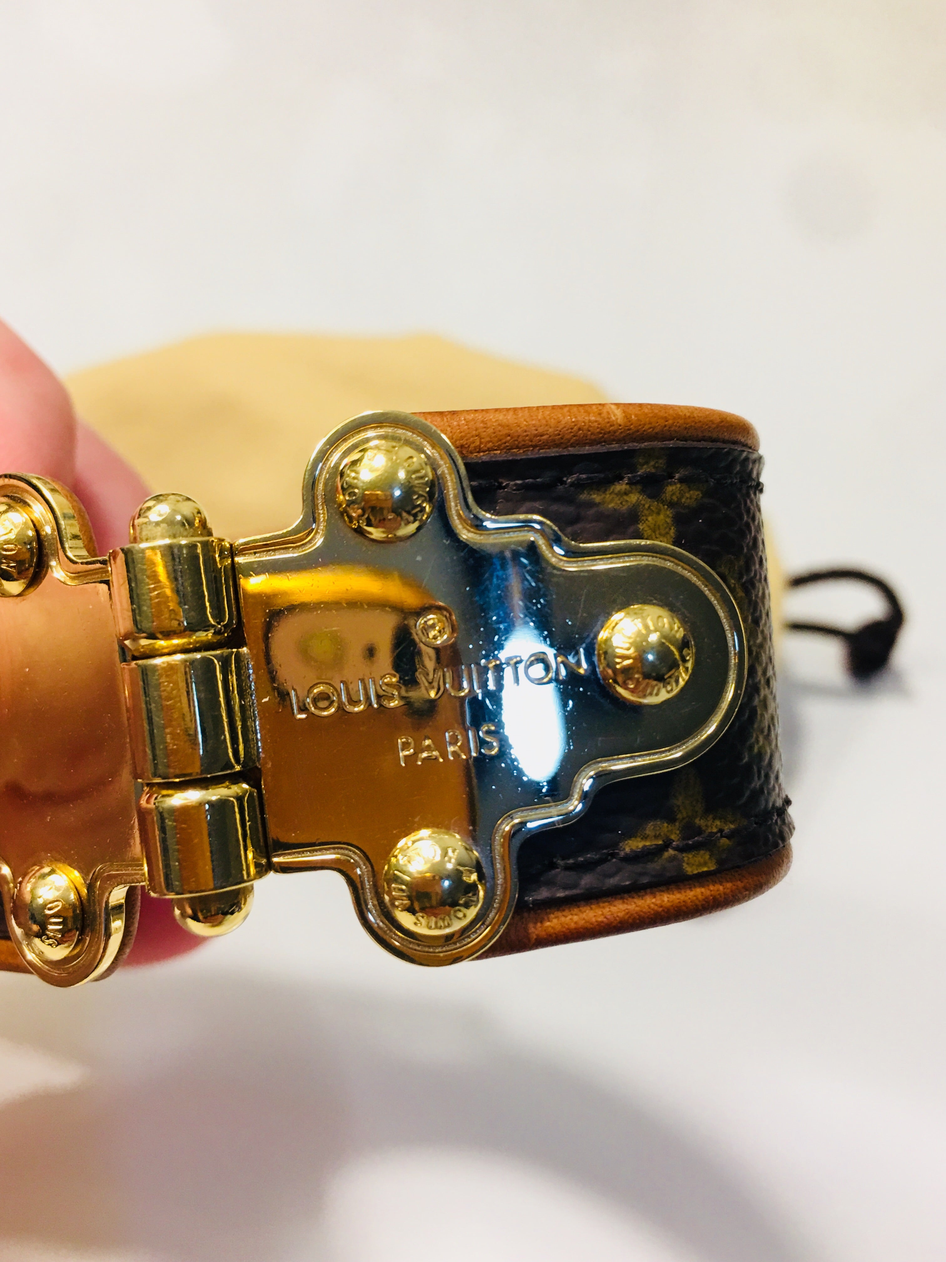 Louis Vuitton Save It Monogram Leather Bracelet