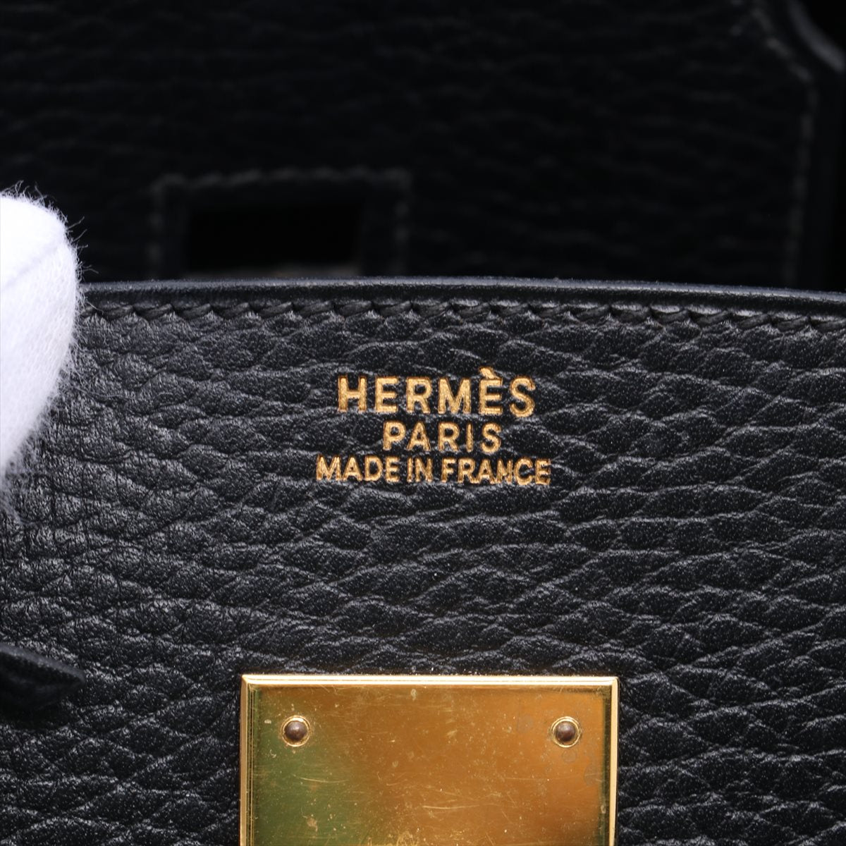 Hermès Birkin 30 Black Pebbled Leather Gold Harware