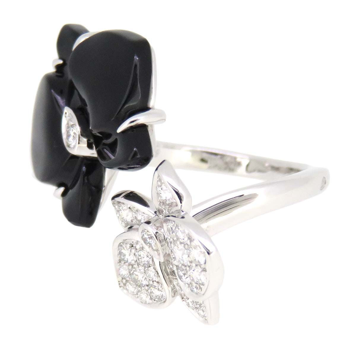 Cartier Caresse D’Orchidees Diamond Onyx White Gild Ring 5