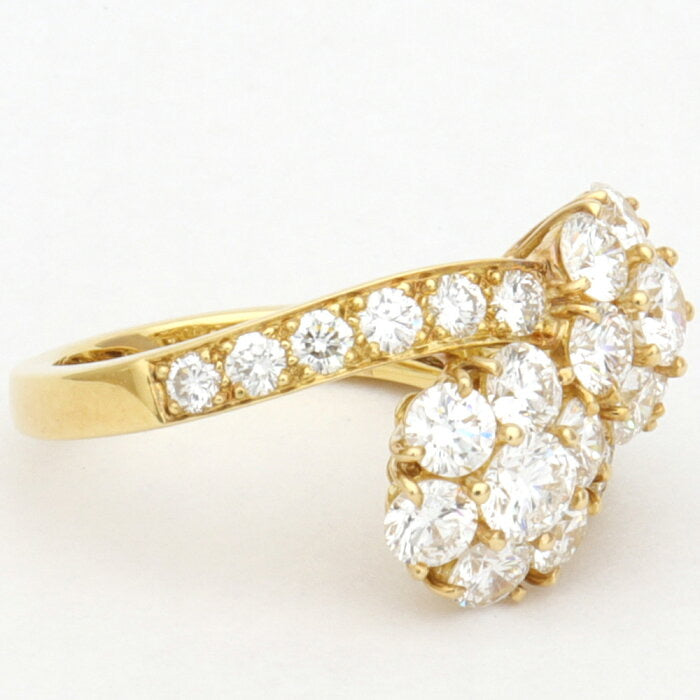 Van Cleef & Arpels Diamond Fleurrette Bypass 18KT Gold Ring #59/ US 5
