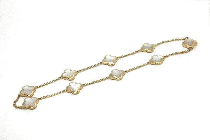 Van Cleef & Arpels Pure Alhambra Mother of Pearl 9 Motif Necklace