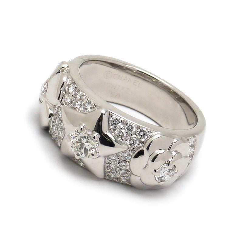 CHANEL Diamond-Paved 3 Symbol 18KT White Gold Ring