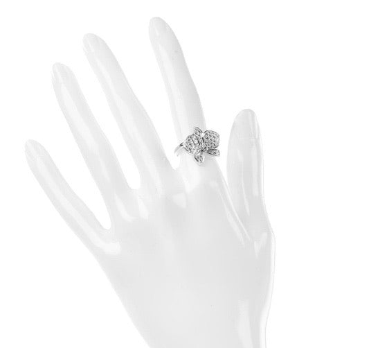 Cartier Diamond Large Caresse D’Orchidees Flower Ring Size 49/ 5