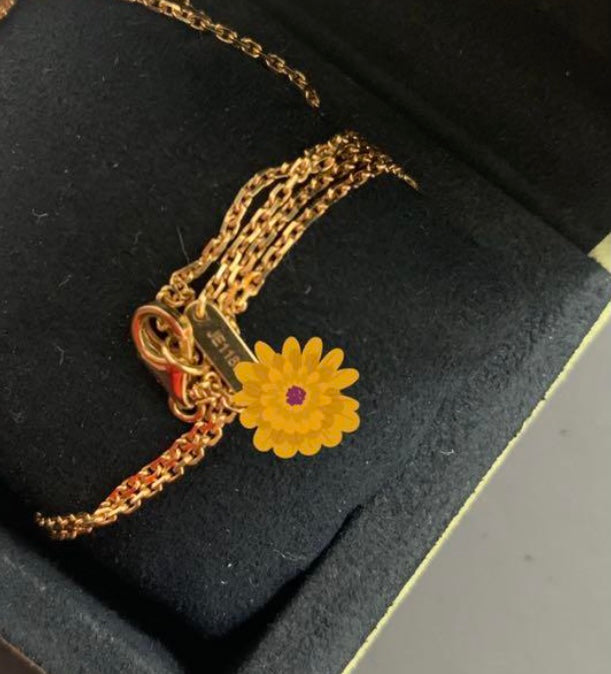 Van Cleef & Arpels Turquoise Vintage Alhambra 18KT Yellow Gold Necklace