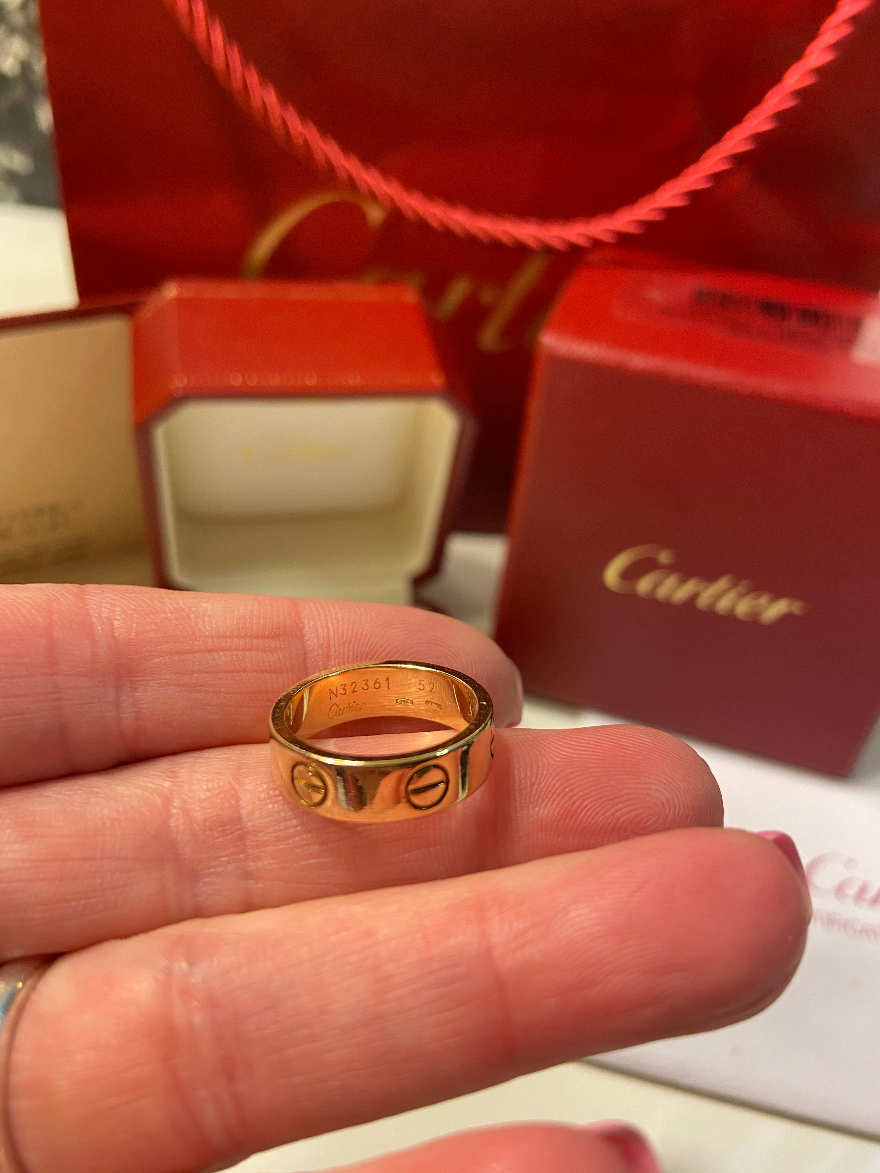 Cartier Full Size 18KT Yellow Gold Love Ring Size 52/ US 6