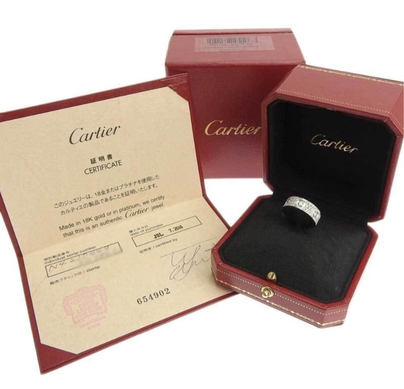 Cartier Diamond-Paved Love Ring Size 49