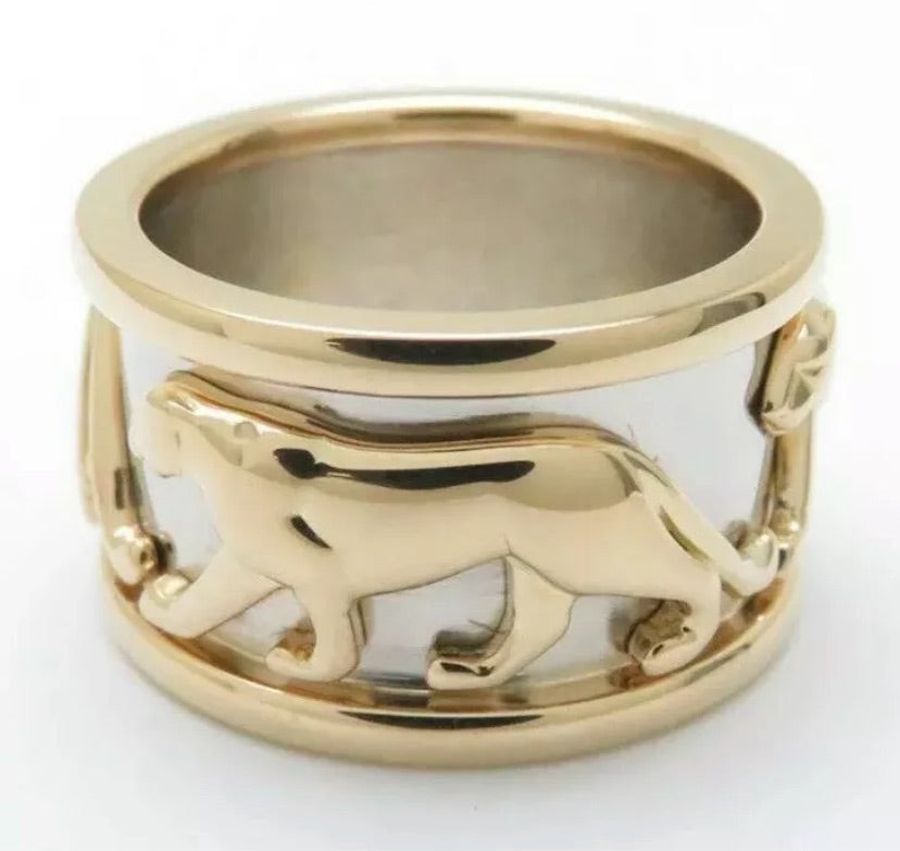 Cartier Walking Panthere 18KT Yellow & White Gold Ring