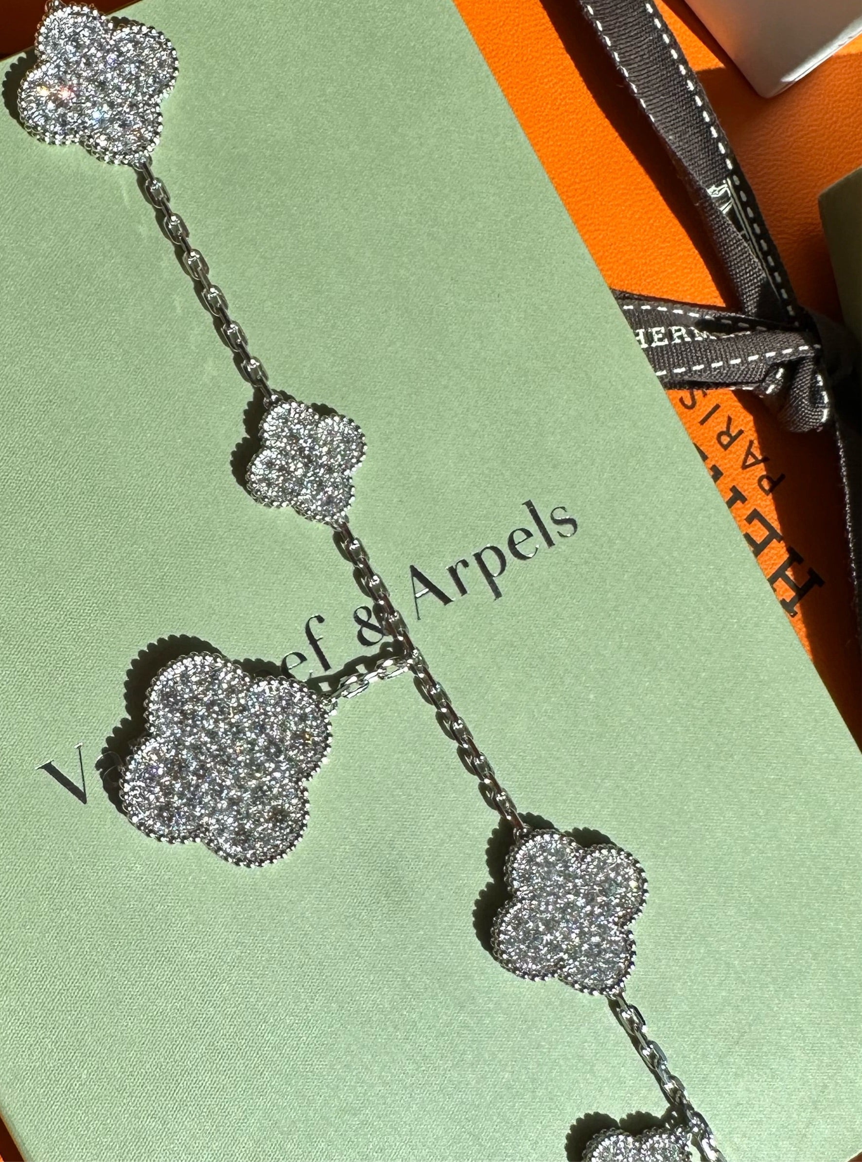 Van Cleef & Arpels Diamond-Paved Magic Alhambra 5-Motif Bracelet