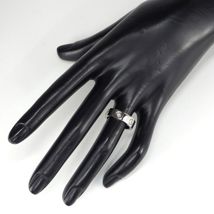 Cartier 6P Full Diamond 18KT White Gold Love Ring #51/ US 5.5