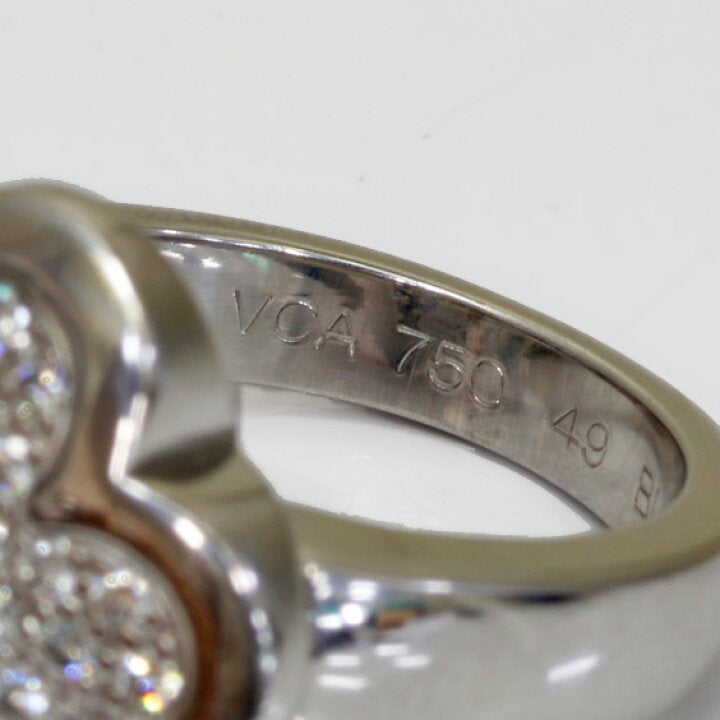 Van Cleef & Arpels Diamond Pure Alhambra 18Kt White Gold Ring Size 5