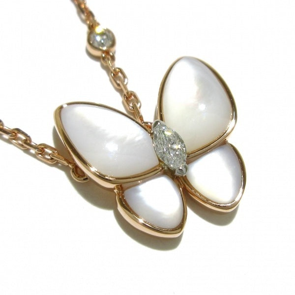 Van Cleef & Arpels Two Butterfly Diamond Rose Gold Necklace